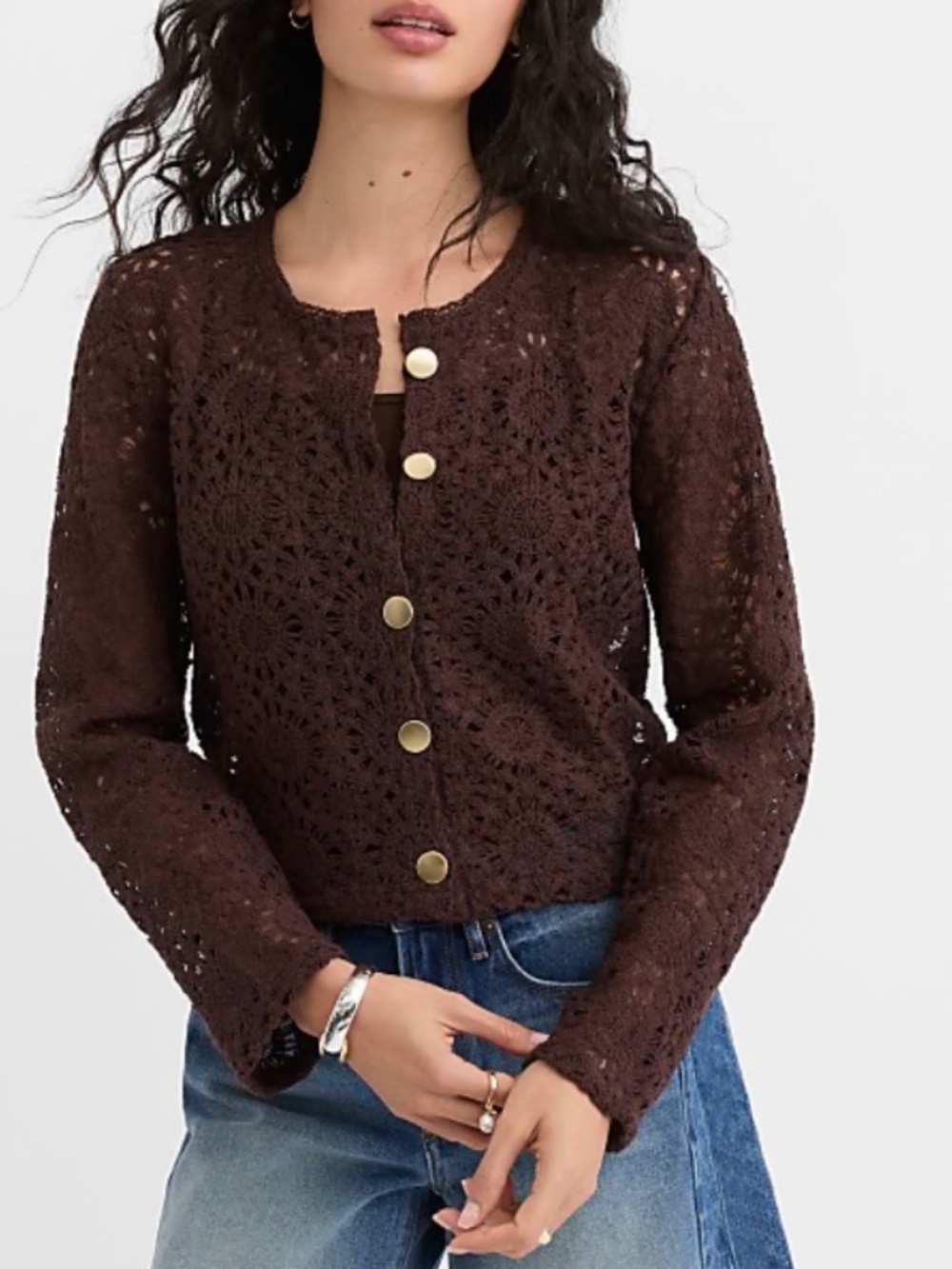 Crochet Button Up Sweater